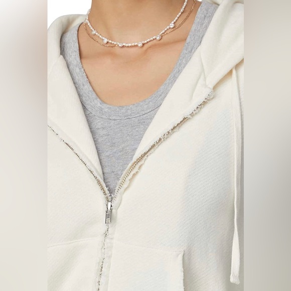 NWT Bandier x Sincerely Jules The Juniper Zip Up Hoodie Cream - Picture 4 of 10